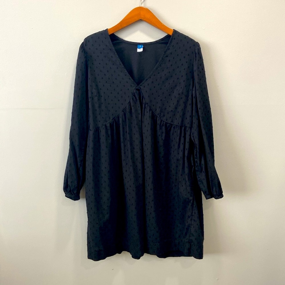 Puff-Sleeve Clip-Dot Mini Swing Dress for Women